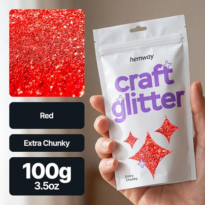 Craft Glitter Red 100g Extra Chunky Glitter (3.5 Ounce)