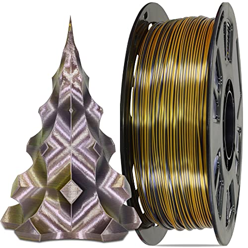 Bicolor Double Colors Silk Metallic Gold Black PLA Coextrusion Filament (1099.08 Foot)