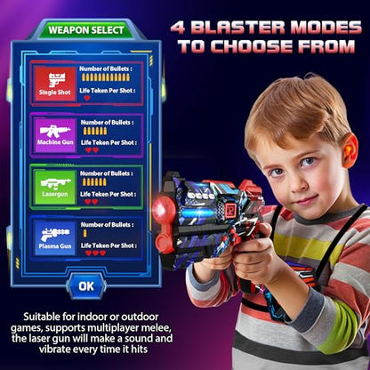 Laser Tag Guns Set of 4 Laser Tag Guns with Digital LED Score Display Vests (4 Count)