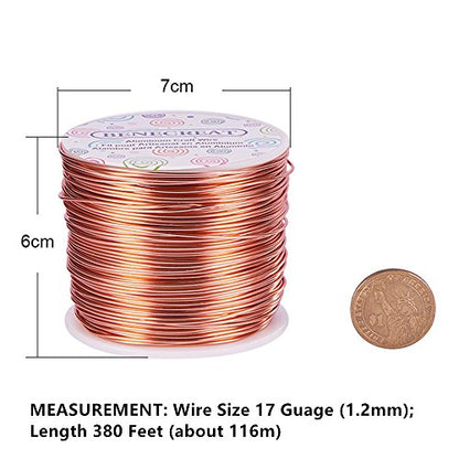 17 Gauge Jewelry Craft Aluminum Wire 380 Feet Bendable Metal Sculpting Wire for Craft Floral Model Skeleton Making (380 Foot)