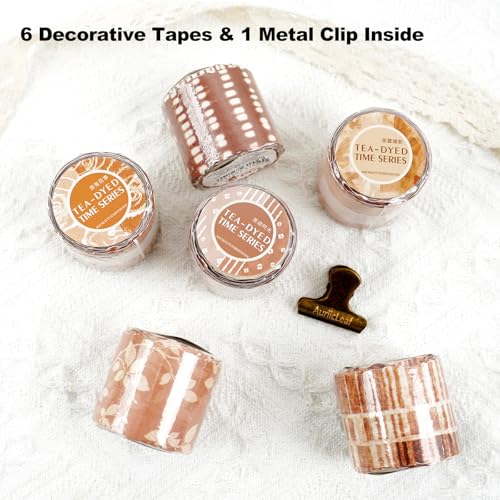 Tea Dyed Scrapbook Washi Tape Set (6 Count)