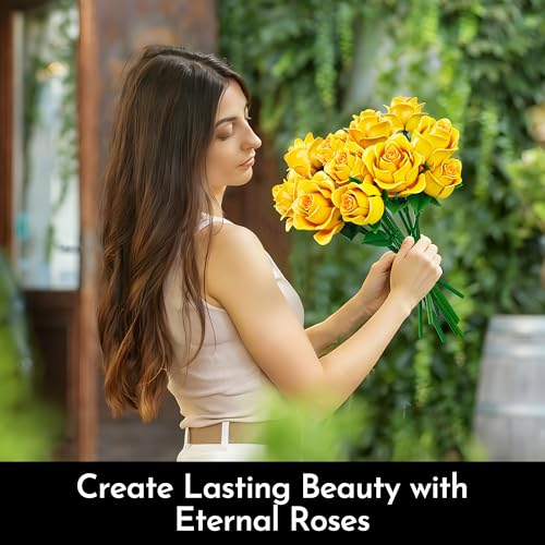 Rose Flower Bouquet Building Set for Adults