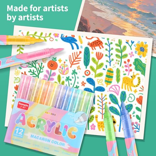 Acrylic Paint Markers 12 Colors (12 Count)