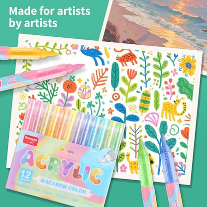 Acrylic Paint Markers 12 Colors (12 Count)