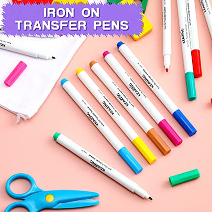 12 Pcs Iron on Transfer Pen Sublimation Markers for Heat Transfer Embroidery Fabric Crayons Iron on Infusible Ink Pen for T (12 Count)