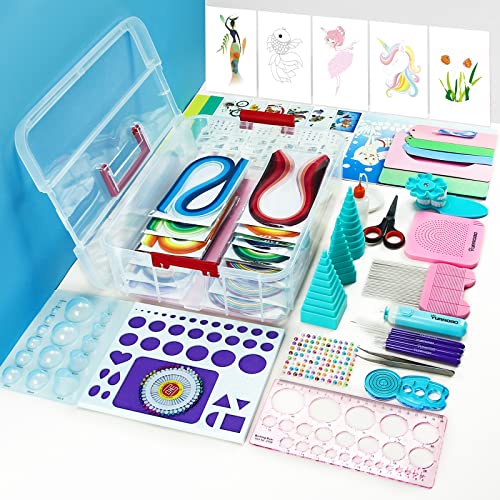 All-in-One Paper Quilling Kit, 1860 Paper Strips, 22 Quilling Tools (1898 Count)