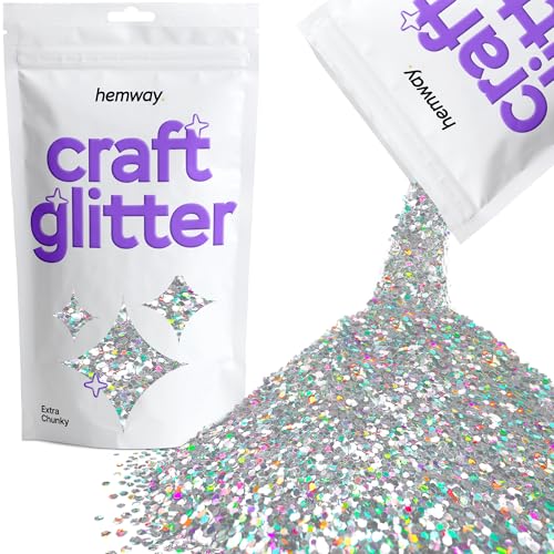 Craft Glitter Silver Holographic 100g Extra Chunky Glitter (3.5 Ounce)