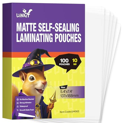 10Mil Matte Self Seal Laminating Pouches