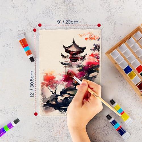 Thick Handmade Watercolor Paper with Deckled Edge (11.25 Sq Ft)
