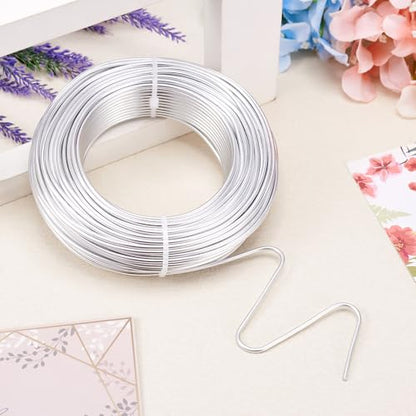 114 Feet 10 Gauge Aluminum Wire Silver Bendable Metal Craft Wire for Beading Jewelry Craft Making