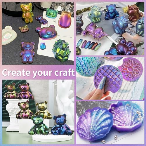 10 Colors Chameleon Mica Powder Color Shift Pigment Powder for Epoxy Resin Painting Soap Making Bath Bombs Candle Making Slime