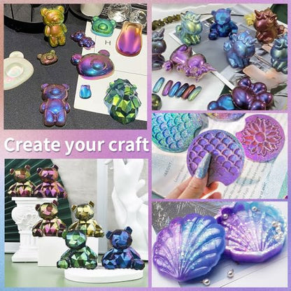 10 Colors Chameleon Mica Powder Color Shift Pigment Powder for Epoxy Resin Painting Soap Making Bath Bombs Candle Making Slime