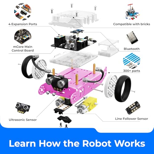 mBot Pink STEM Coding Robotics Toy Kit for Girls & Kids Ages 8