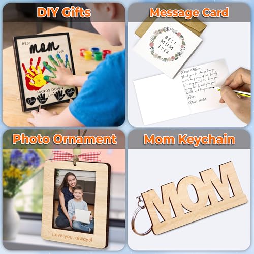 10" Hands Down Best Mom Ever Sign DIY Kids Gifts For Mom Handprint Kit with Acrylic Paints