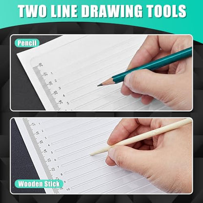 2 Pack Straight Line Stencil for Journaling Writing (4 Count)