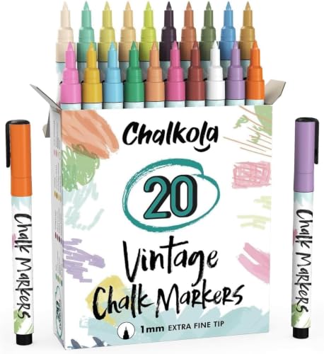 Extra Fine Tip Liquid Chalk Markers for Blackboard (50 Count)