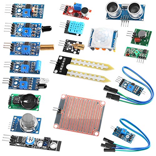 16 in 1 Project Super Starter Kits Sensor Modules Kit for Arduino Raspberry for UNO R3 Mega2560 Mega328 Nano Raspberry Pi 3 2 Model B K62 (16 Count)