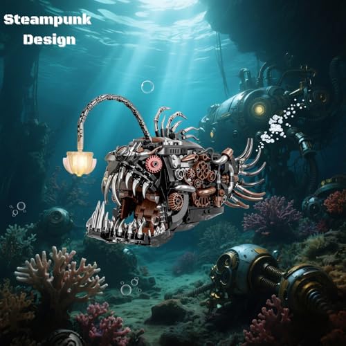 Mechanical Angler Fish Building Block Set (1038 Count)