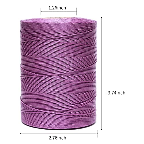 Waxed Thread 852Yards 150D 0.8mm Flat Polyester Wax Thread for Hand Sewing Leather Craft DIY Projects Shoes Repair Book Binding