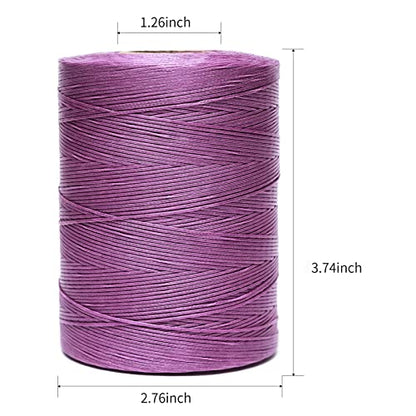 Waxed Thread 852Yards 150D 0.8mm Flat Polyester Wax Thread for Hand Sewing Leather Craft DIY Projects Shoes Repair Book Binding