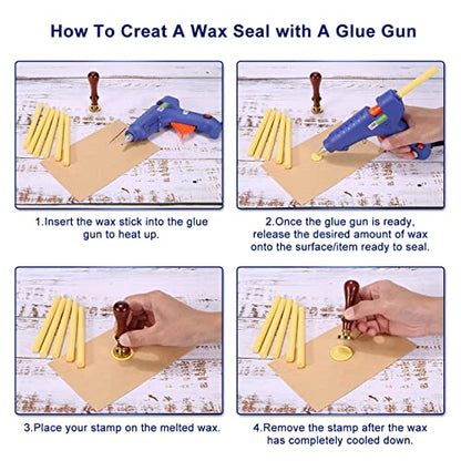 15Pcs Light Yellow Glue Gun Sealing Wax Sticks for Wax Seal Stamp (15 Count)
