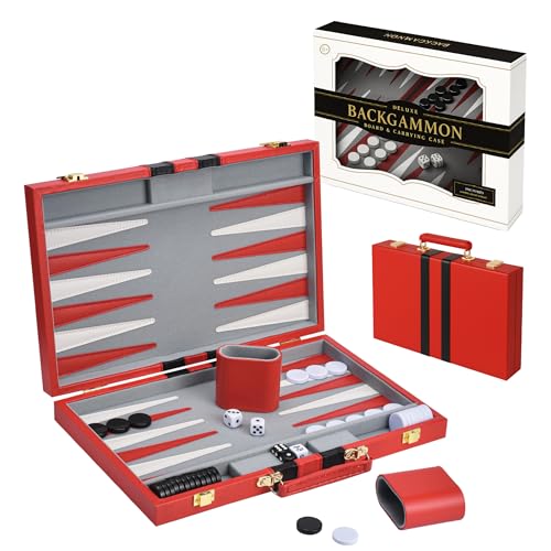 Premium Backgammon 15" Medium Red