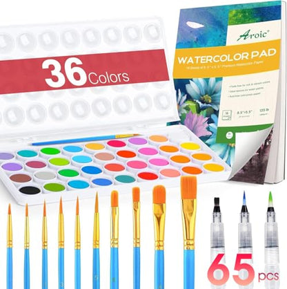 65 Pieces Watercolor Paint Set for Adults Artists