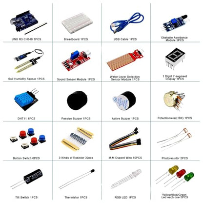 UNO Starter Kit for UNO R3 Development Board Basic Starter Kit 400 Hole Breadboard