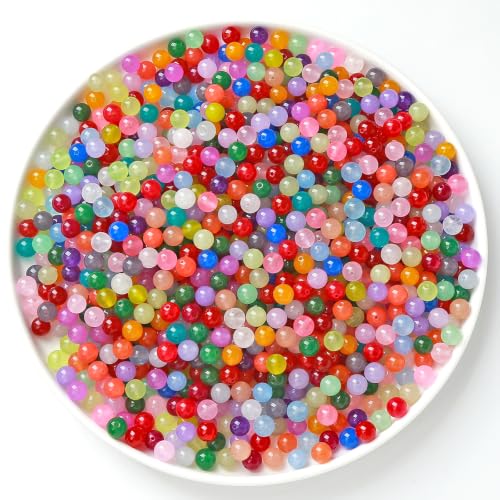 100PCS 10mm Natural Colorful Chalcedony Stone Beads Round Loose Spacers Beads for DIY Bracelet Necklace Earrings Jewelry Making