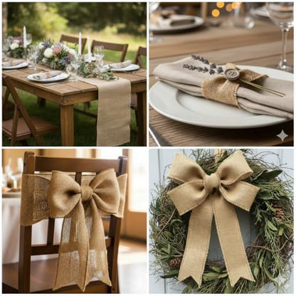 Natural Jute Burlap Ribbon (30 Foot)