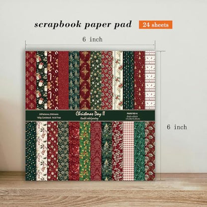 6 in Christmas Scrapbook Paper Pad (24 Count)