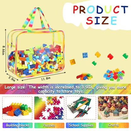 6 Packs Large Toy Storage Bags with Labels (6 Count)