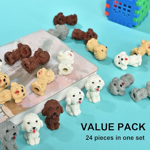 24Pcs Dog Pencil Top Erasers for Kids