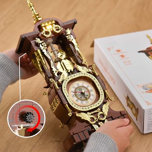 Retro Clock Building Set for Adults (879 Count)