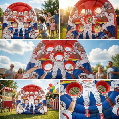 6FT Inflatable Football Target Toss Game for Events & Parties