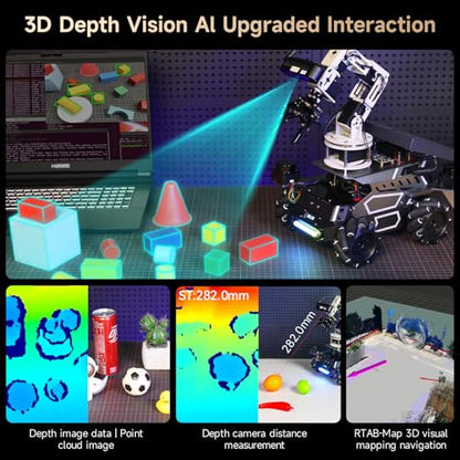 ROS2 Robot Kit with Jetson Orin NX 16GB Super Large AI Model with 6DOF Robotic Arm