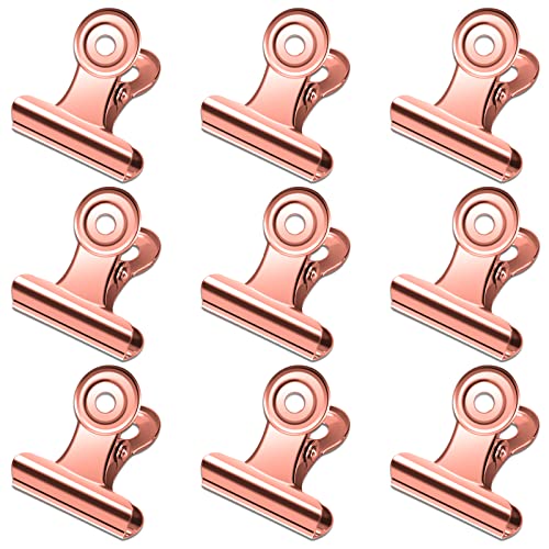 30 Pack Small Rose Gold Bull Clips (30 Count)