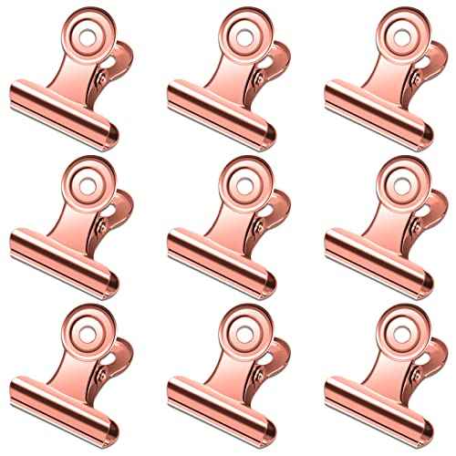 30 Pack Small Rose Gold Bull Clips (30 Count)