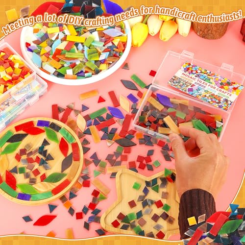 Mosaic Glass Pieces Tiles for Adults (320 Count)