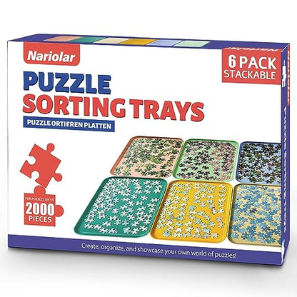 12" x 8.7" Puzzle Sorting Trays Stackable (6 Count)