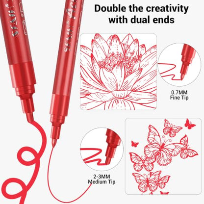 Acrylic Red Paint Pens (8 Count)
