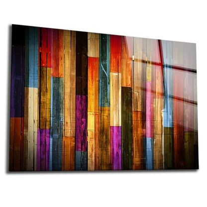 Painted Wood Glass Printing Wall Art