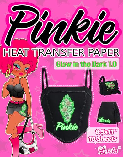 Pinkie Glow In The Dark Iron On Transfer Paper for Inkjet Printer