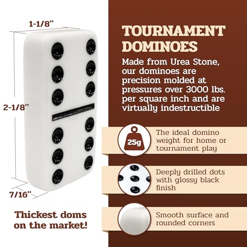 Alex Cramer Le Club' Luxury Domino Set with Handcrafted Walnut Case and Cribbage