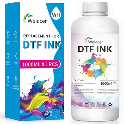 DTF Ink White 1000ml Heat Transfer Ink Refill I3200 ET (33.814 Fl Oz)