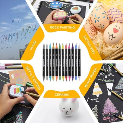 12 Colors Metallic Marker Pens (12 Count)