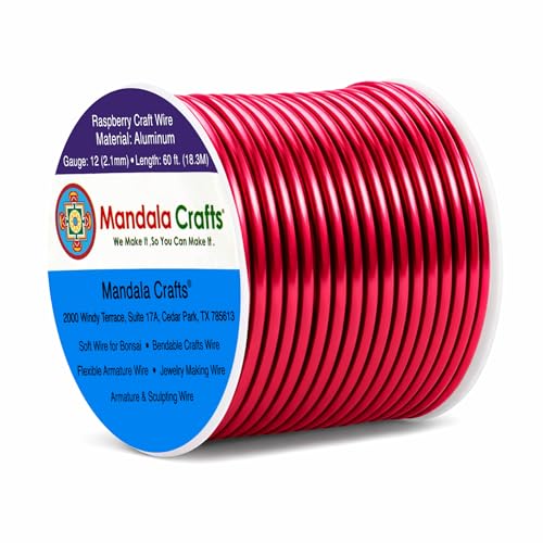 12 Gauge Raspberry Anodized Aluminum Craft Wire (60 Foot)