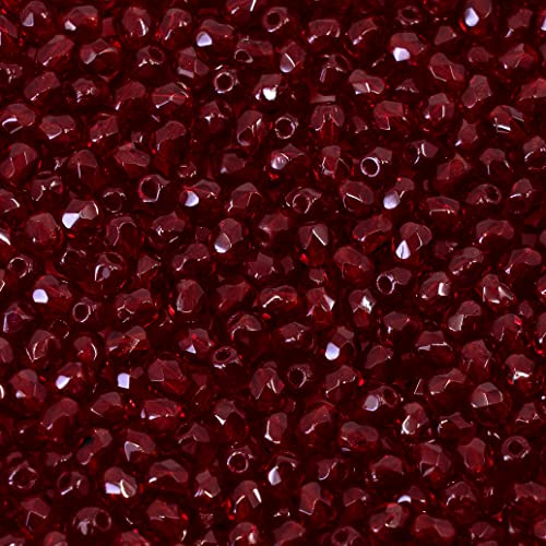 100 pcs Faceted Fire Polished Pressed Czech Glass Beads 3mm (100 Count)