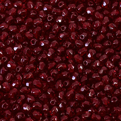 100 pcs Faceted Fire Polished Pressed Czech Glass Beads 3mm (100 Count)