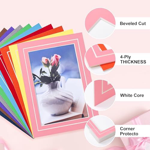 10 Pack 5x7 Colorful Picture Mats